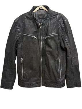 Vintage Outpost Makers Black Leather Moto Jacket